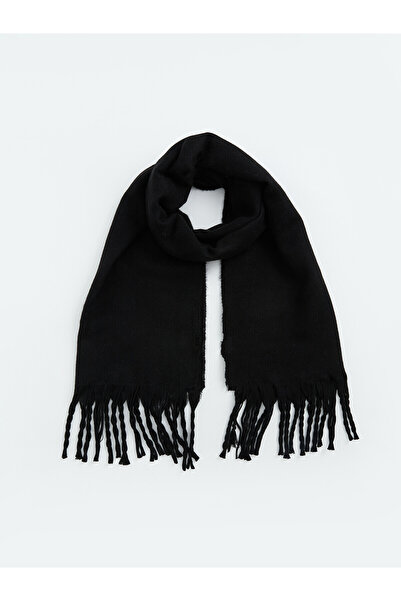 LC Waikiki Nevavm Black Knitwear Plain Women's Scarf with a Difference