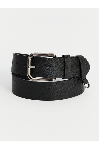 LC Waikiki Lcw Accessories Black Plain Men's Belt with Nevavm Difference