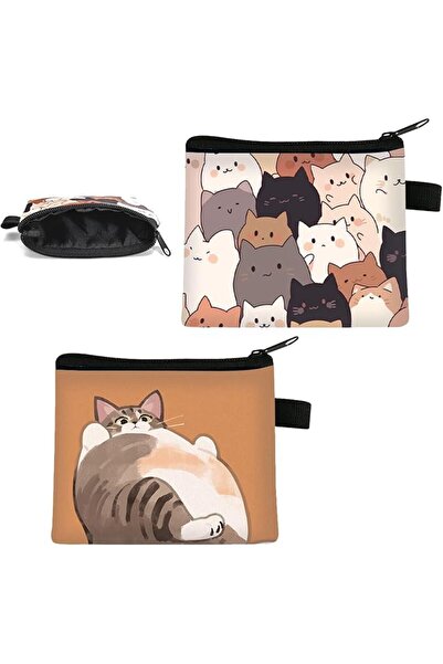 ASKIND 2 Pcs Cute Cat Coin Purse for Kids and Teens, Waterproof Small Zipper ...