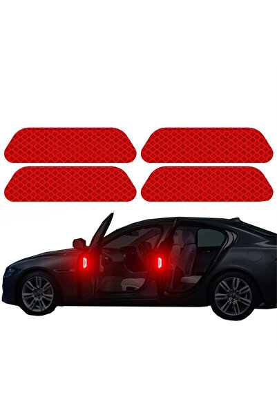 Choice Red 4 PCs Car Door Sticker Safety Opening Warning Reflector Tape Decal...