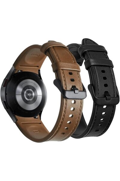 GENERAL Leather Watch Strap for Galaxy Watch 4/4 Classic 42Mm/46Mm, 2 Pack 20...
