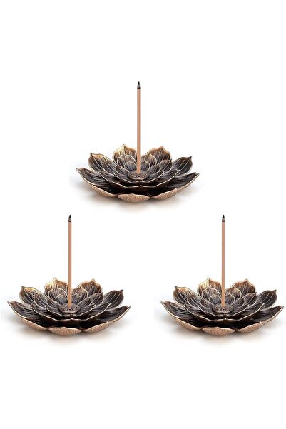 X SPRING Incense Burner Bowl, 3Pcs Set Lotus Shape Ceramic Burner Tray, Ash C...