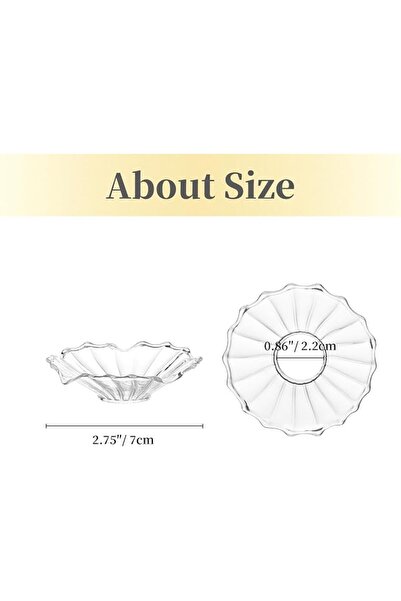 GENERAL ALMEKAQUZ 6 Pcs Candle Drip Protectors, Candle Holder(Scallop, Clear)