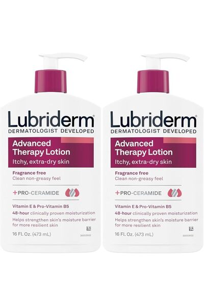 LUBRİDERM لوشن مرطب متقدم للعلاج مع فيتامينات E وB5، ترطيب عميق للبشرة شديدة ...