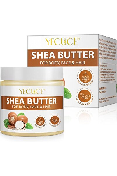 YECUCE زبدة الشيا، زبدة طبيعية بالكامل توفر ترطيبًا عميقًا، مرطب طبيعي نقي 100%