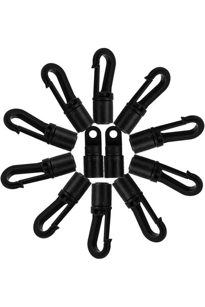 Baluue 12pcs Kayak Bungee Cord End Hooks Nylon Plastic Elastic Cord Terminal ...