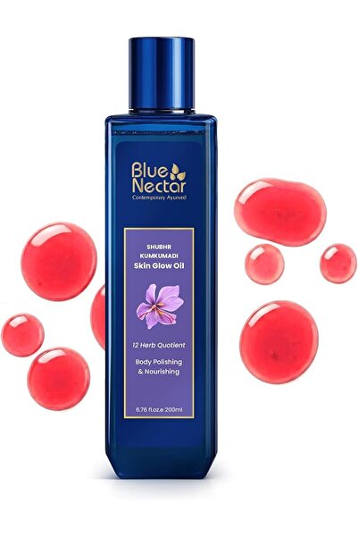 Blue Nectar زيت كومكامادي للجسم لبشرة متوهجة |   زيت تدليك أيورفيدا