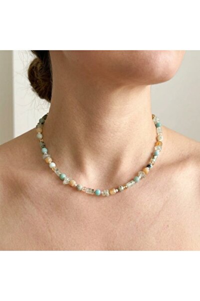 Vesce Atelier Amazonite Citrine Natural Stone Necklace
