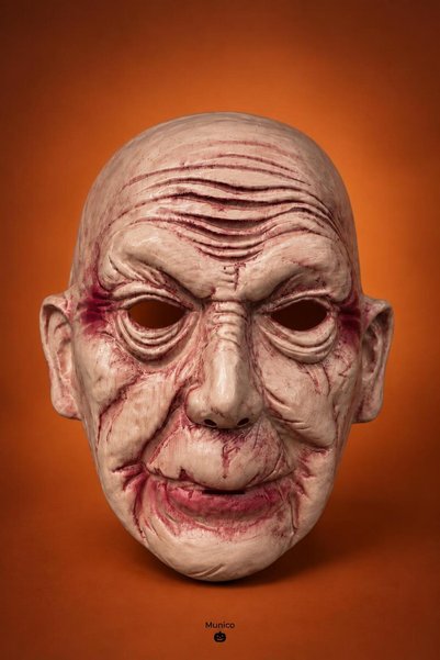 Munico Korkunç Yaşlı Adam Maskesi Halloween Cadılar Bayramı Gerçekçi Tam Yüz ...