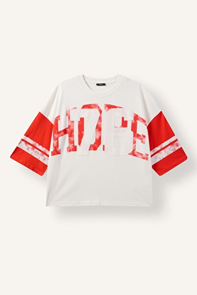 DeFacto Boxy Fit Crew Neck Printed Short Sleeve T-Shirt J0767Ax26Au