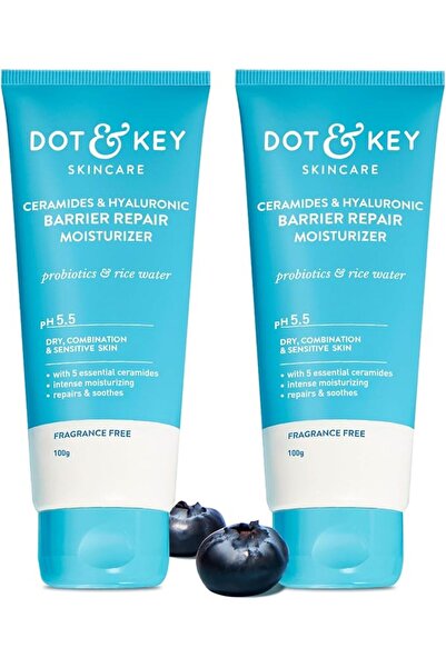 Dot KEY Dot&Key Ceramide Moisturizer (Pack of 2, 100g Each) with Hyaluronic f...