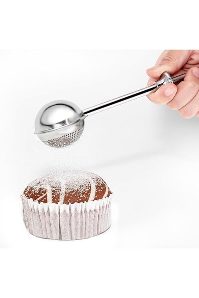 TERRIFI Flour Duster, 304 Stainless Steel Flour Sifter with Spring Press Hand...