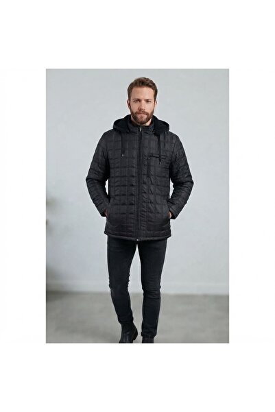 ROSE DAWSON Men's Winter Hooded Coat with Fur Inside the Hood