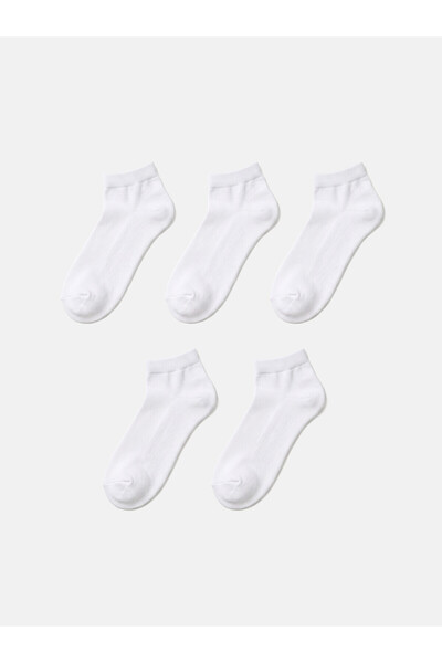 LC Waikiki Nevavm Farkıyla Lcw Accessories White Plain 5-Piece Pack Men's Boo...