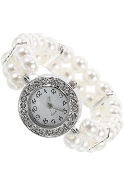 GENERAL Pearl Bracelet Watch for Women - Double Row Pearls with Rhinestones, ...