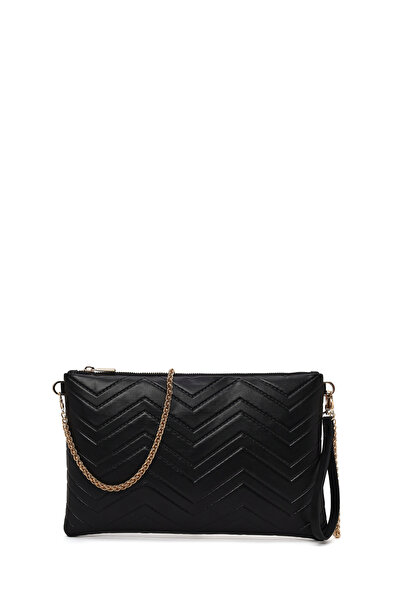 Derimod Women's Black Long Chain Strap Quilted Portfolio Bag Wb57000753