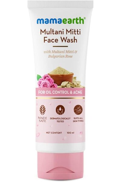 Mamaearth Multani Mitti Face Wash with Multani Mitti and Bulgarian Rose for O...