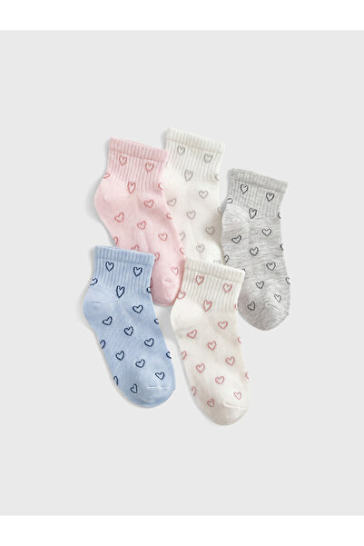 LC Waikiki Lcw Kids Pink Patterned Girls' Booties Socks with Nevavm Difference