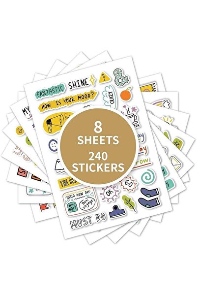 KASTWAVE 240+ Pcs Exquisite Annual Planner Stickers for Students, Teens,– 8 S...