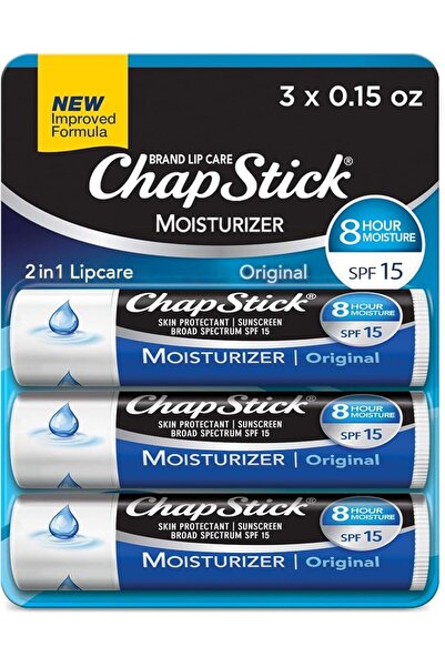 ChapStick Moisturizer Original Lip Balm Tubes, SPF 15 and Skin Protectant - 0...