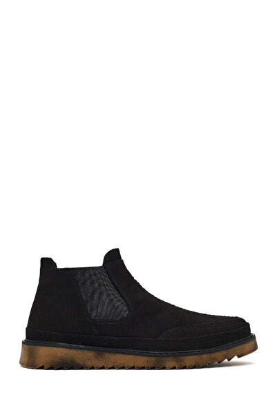 Derimod Men's Black Nubuck Leather Chelsea Boots Wm822002Dn