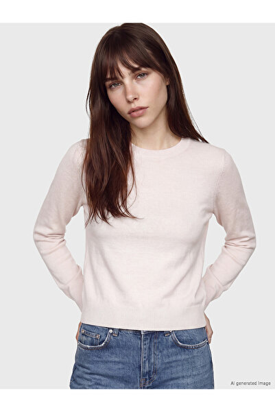 LC Waikiki Lcw Comfort Pink Knitwear Plain Sweater with Nevavm Difference
