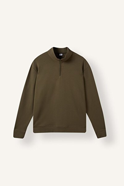 DeFacto Standard Fit High Collar Half-Zip Basic Sweatshirt I0571Ax26Wn