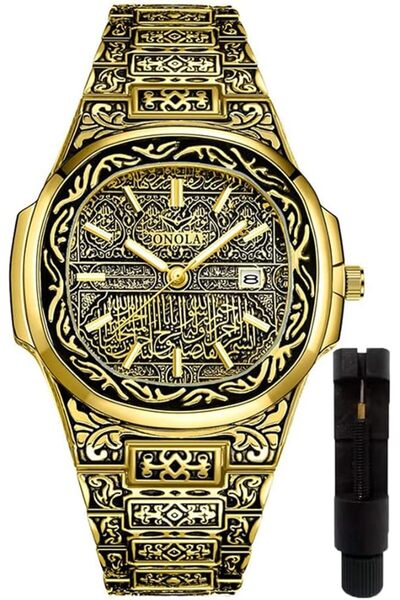 GENERAL Honroy Waterproof Stainless Steel Strap Carved Tattoo Style Dial Retr...