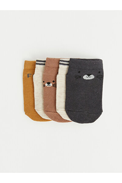 LC Waikiki Two Mt Shop Quality Lcw Baby Gray Patterned 5-Pack Baby Boy Bootie...