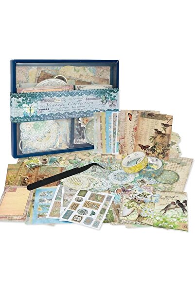 GENERAL Vintage Scrapbooking Kit, DIY Bullet Journal Supplies, Aesthetic Deco...