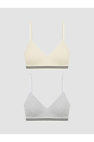 LC Waikiki NEVAVM Farkıyla LCW Young Ecru Ribana Bustier للنساء