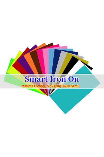 Choice Sir 15 colors 1Set Smart Iron On Vinyl for Cricut Joy, 5.5*12in HTV Vi...