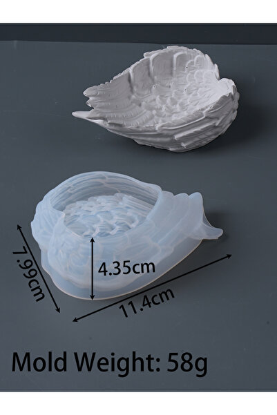 Choice large Wing Tray Silicone Mold 3D Carved Wings Plaster Concrete Resin C...