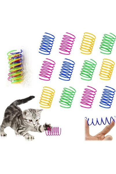 TERRIFI Cat Spring Toy, 12-Piece Interactive Cat Spiral Springs for Indoor Ca...