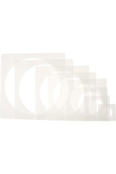 Generic 8 قطع من قوالب الرسم الدائرية المجوفة، قوالب فنية جدارية إبداعية للحر...