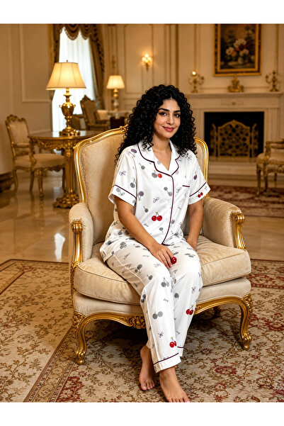 Vyora بيجامة نسائية A7457 لون أبيض مقاس L