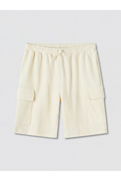 LC Waikiki Two Mt Shop Quality Lcw Kids Beige Plain Loose & Baggy Boys' Shorts
