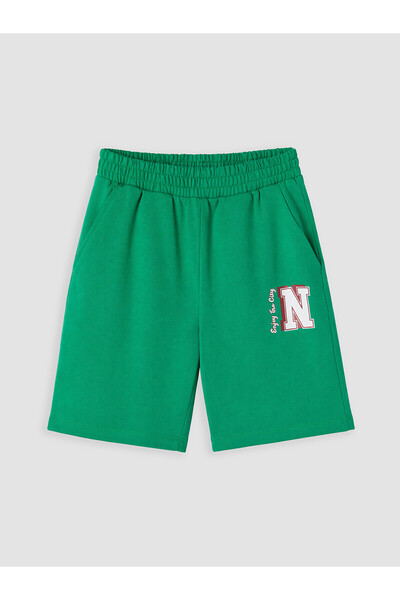 LC Waikiki Two Mt Shop Quality Green Printed Boys' Shorts