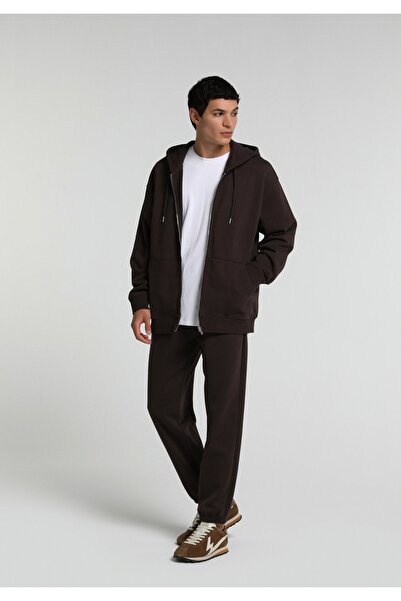 Colin's Relaxed Fit Mid Waist Plain Men's Brown Sweatpants