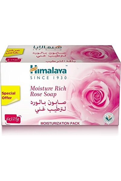 Himalayan Bazaar Himalaya Moisture Rich Rose Soap Bar 6 x 125g | With Olive O...