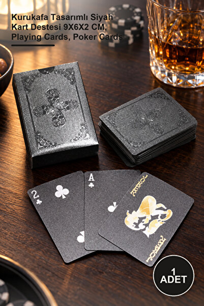 Yenilig 1 Piece of Playing Cards – Black Card Deck with Skull Design 9X6X2 Cm...