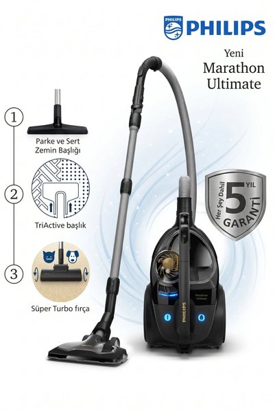 Philips Marathon Ultimate 899 W Turbo Başlıklı Toz Torbasız Süpürge - Yüksek ...