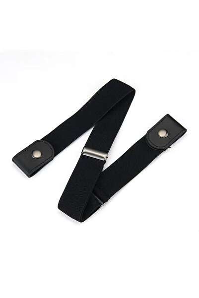 Choice 60-65cm black Canvas Adjustable Elastic Waist Band Invisible Belt Buck...