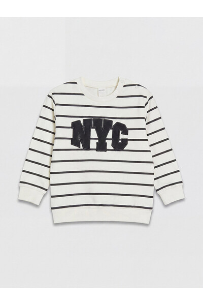 LC Waikiki Two Mt Shop Quality Lcw Baby Anthracite Striped Baby Boy T-Shirt