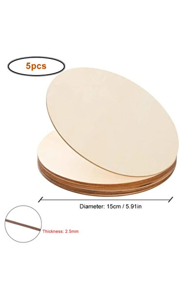 Choice 5pcs 15cm 7/9/12/15cm Unfinished Wood Slices, Natural Blank Round Blan...