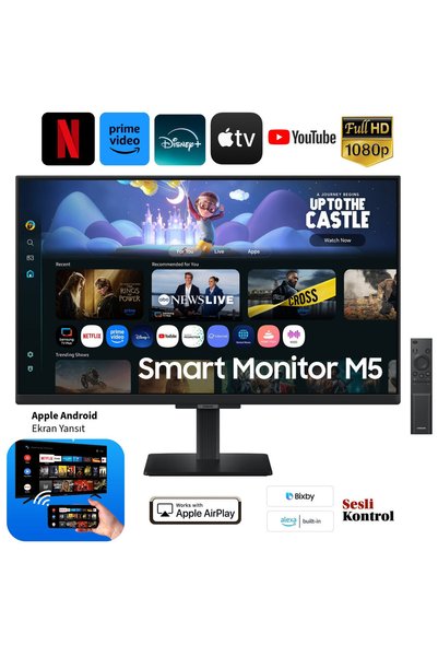 Samsung 27 inç IPS Smart Monitör – Full HD Akıllı Ekran, PC'siz Kullanım, Tek...