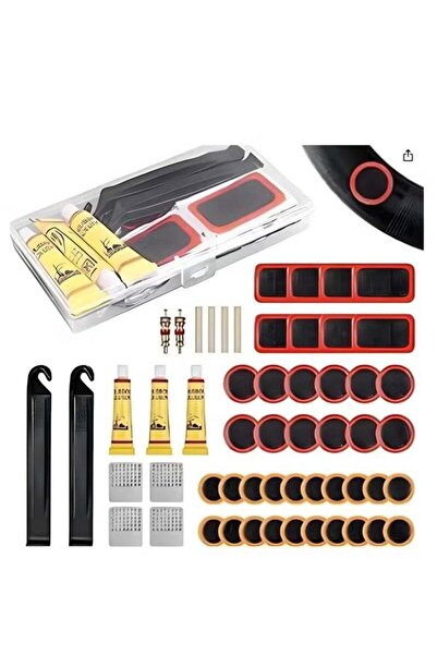 Arabest Puncture Bike Tire Repair Kit, 40 Pcs Tire Patches & Metal Rasps, Rub...