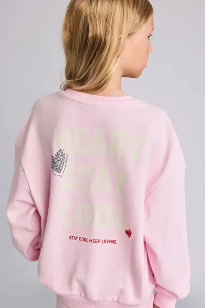 DeFacto Relax Fit Crew Neck Back Printed Sweatshirt for Girls I4063A826Au