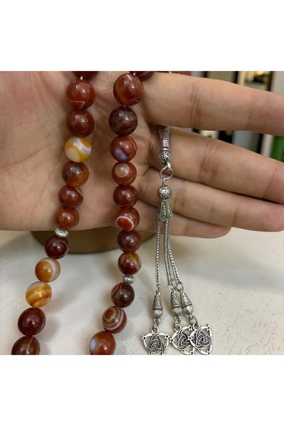 miral سبحة فاخرة من حجر العقيق المميز ( مميزة جدا للاهداء والاقتناء )