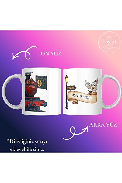 P&M Gift Shop Kişiye Özel Kupa Bardak Harry Potter Temalı Yeni Tasarım